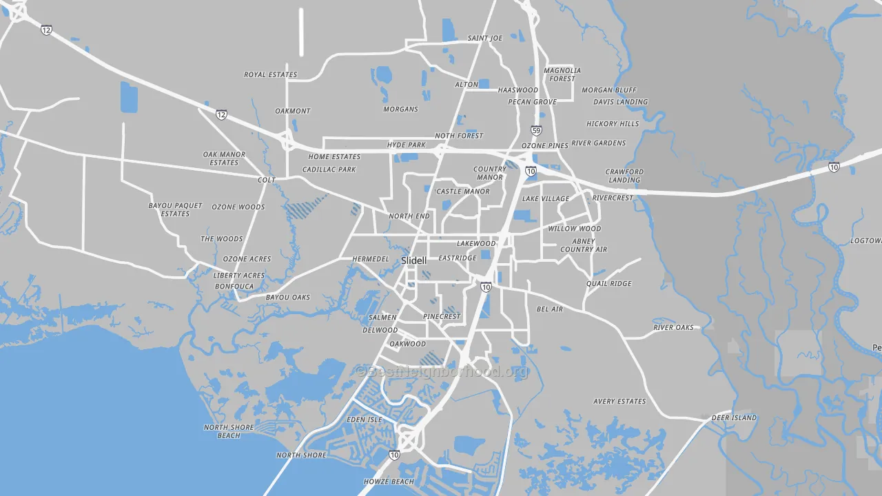Transit Grade map of Slidell, LA