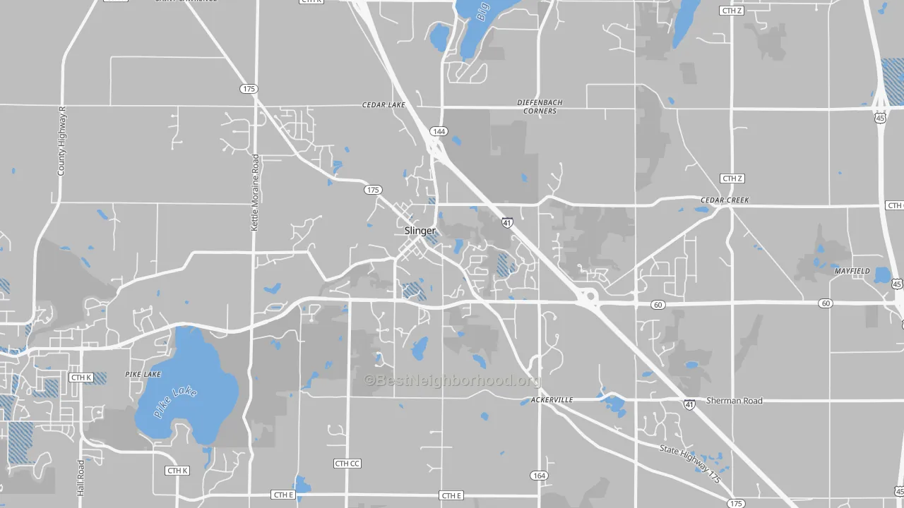 Transit Grade map of Slinger, WI
