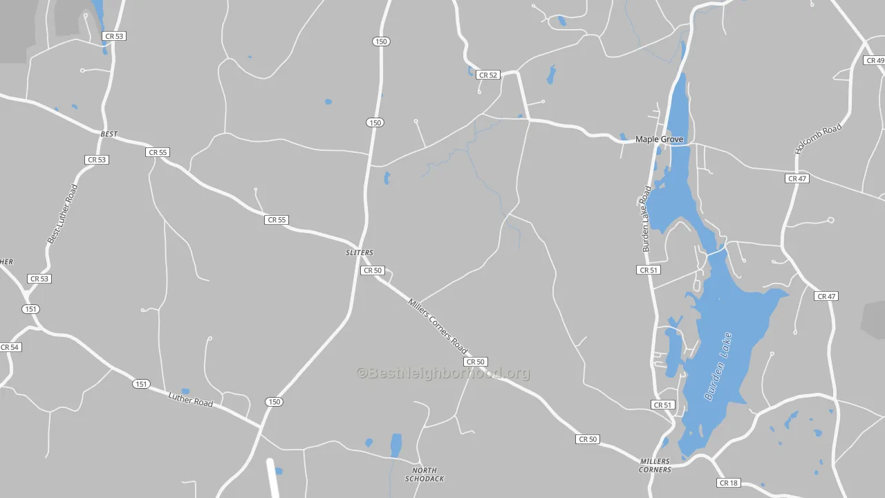 Transit Grade map of Sliters, NY