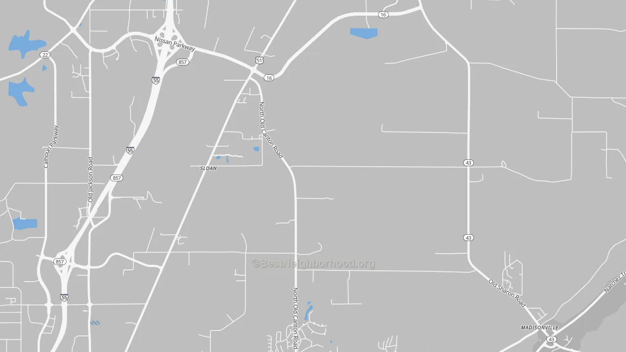 Transit Grade map of Sloan, MS