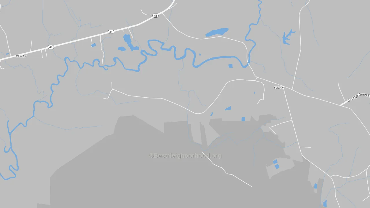 Transit Grade map of Sloan, NC