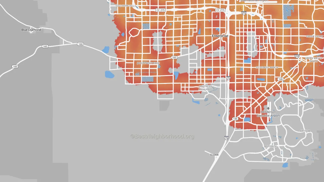 Transit Grade map of Sloan, NV