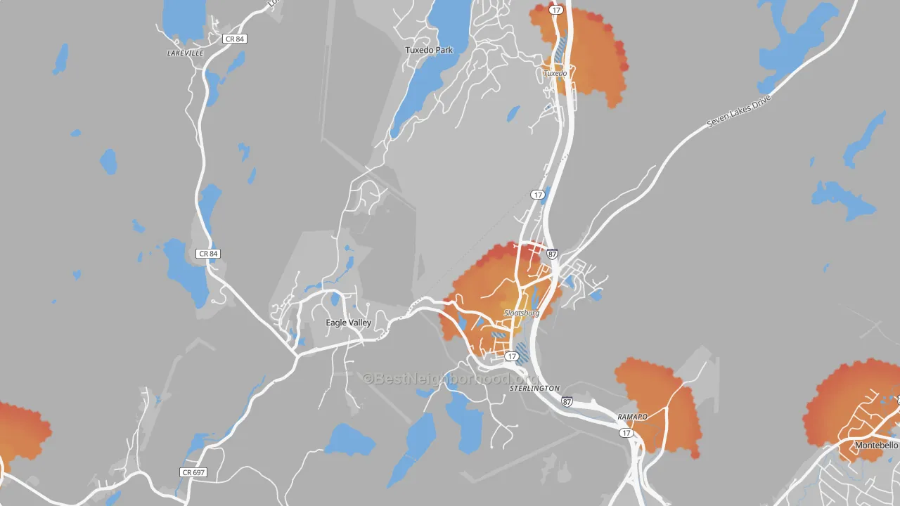 Transit Grade map of Sloatsburg, NY