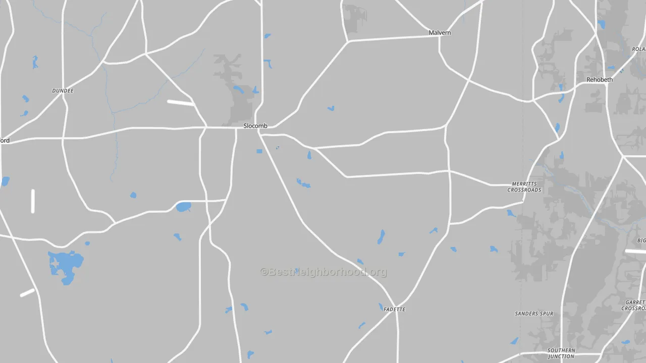 Transit Grade map of Slocomb, AL