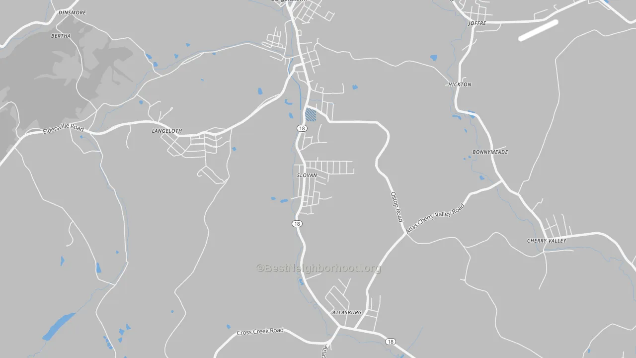 Transit Grade map of Slovan, PA