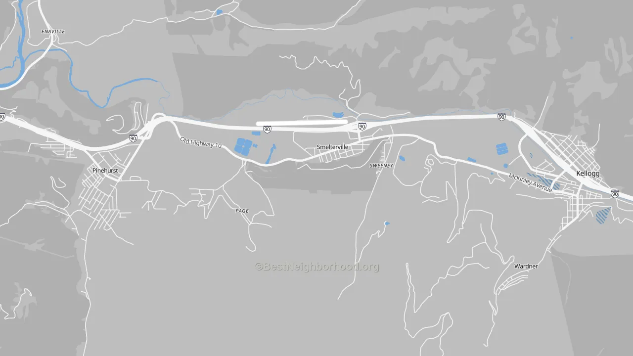Transit Grade map of Smelterville, ID