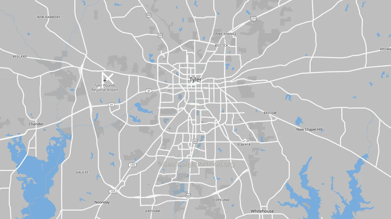 Transit Grade map of Smith County, TX