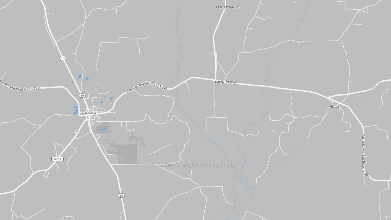 Transit Grade map of Smith Grove, TX