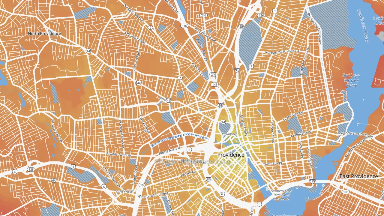 Transit Grade map of Smith Hill, Providence, RI