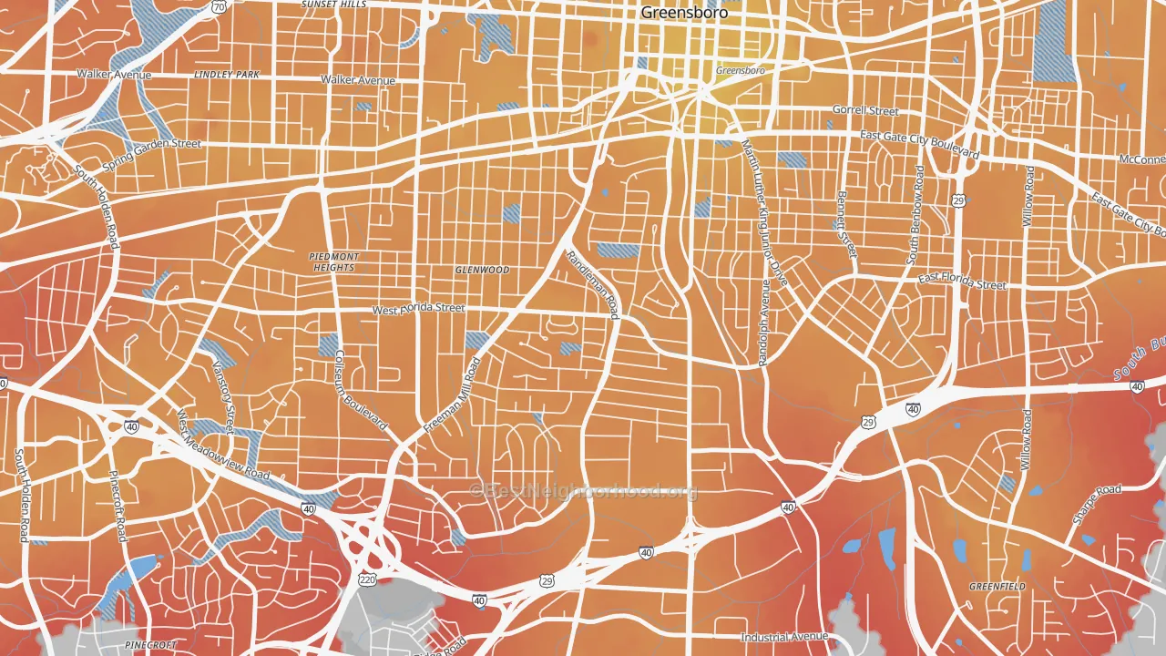 Transit Grade map of Smith Homes, Greensboro, NC