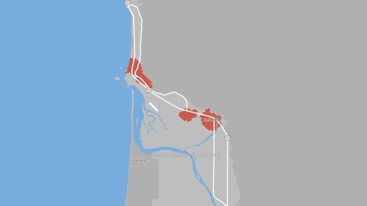 Transit Grade map of Smith River, CA