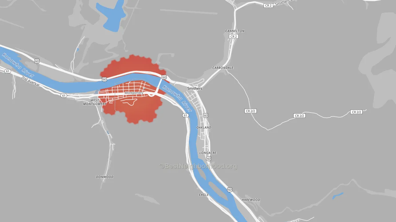 Transit Grade map of Smithers, WV