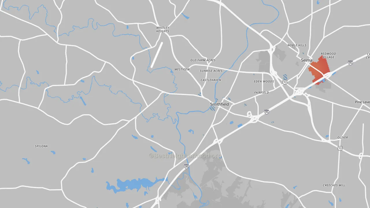 Transit Grade map of Smithfield, NC