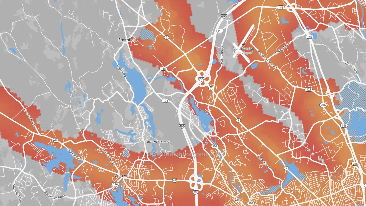 Transit Grade map of Smithfield, RI