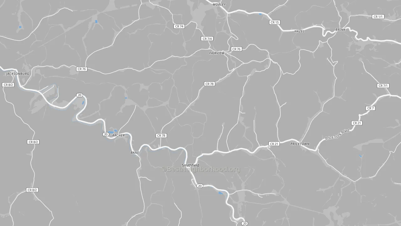 Transit Grade map of Smithfield, WV