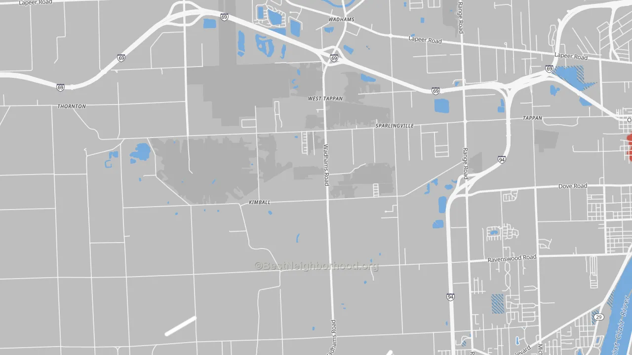 Transit Grade map of Smiths Creek, MI