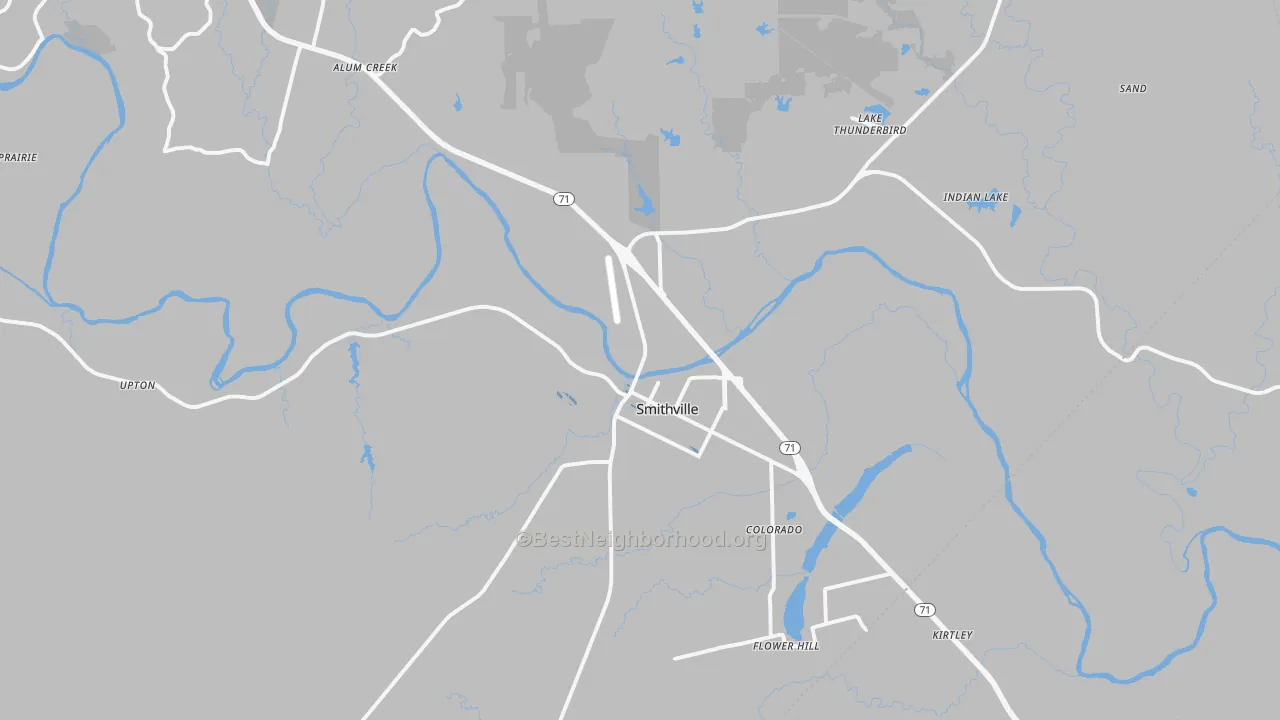 Transit Grade map of Smithville, TX