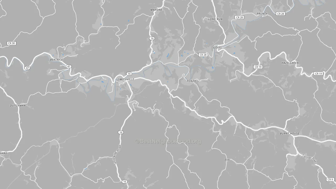 Transit Grade map of Smithville, WV