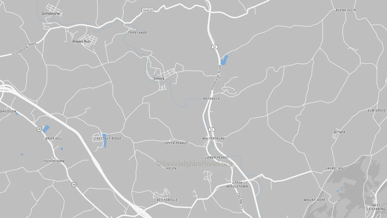 Transit Grade map of Smock, PA