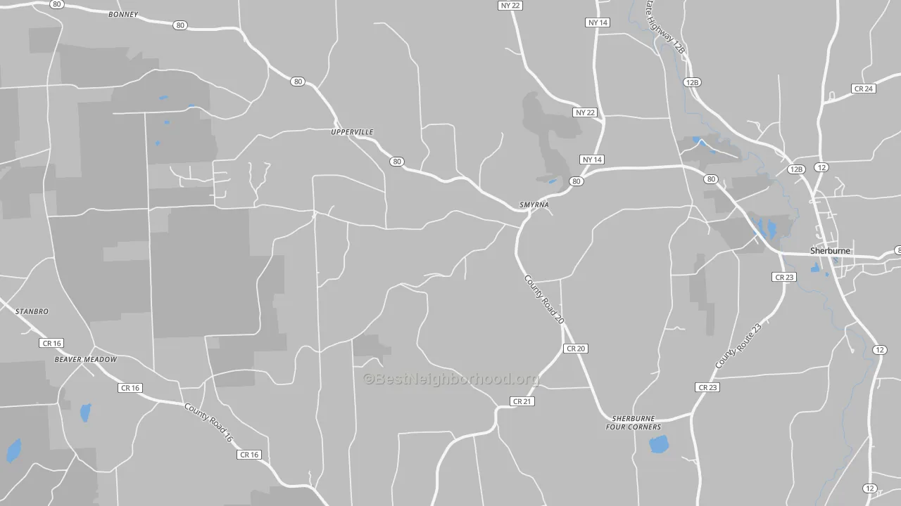 Transit Grade map of Smyrna, NY