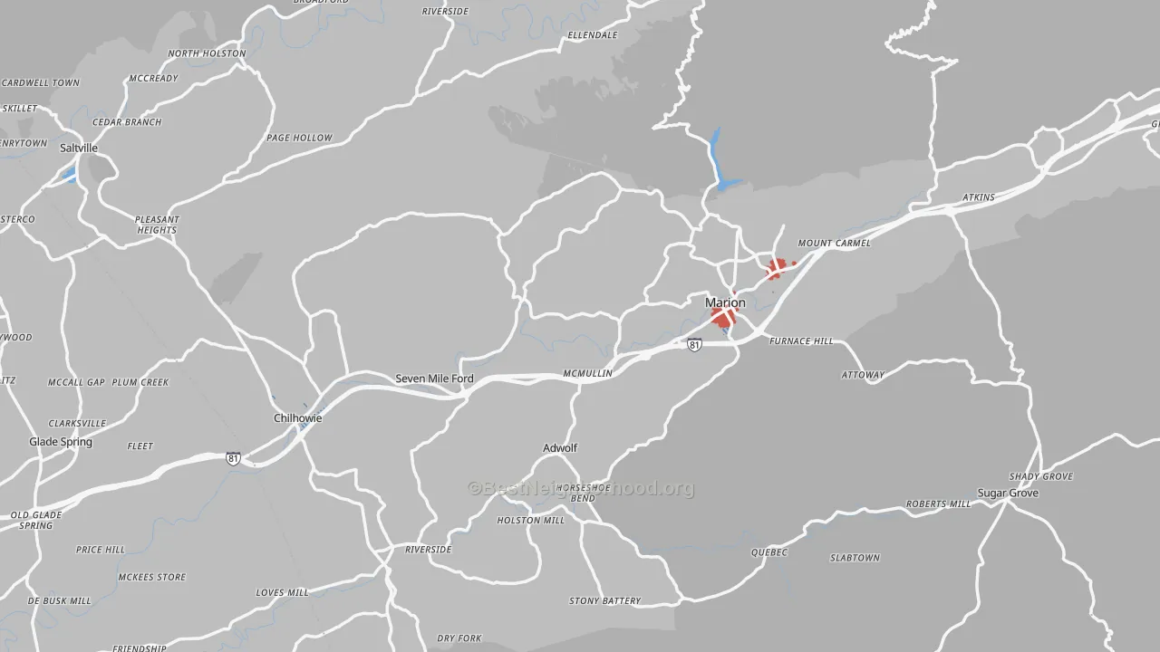 Transit Grade map of Smyth County, VA