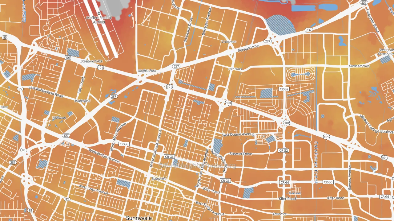 Transit Grade map of Snail, Sunnyvale, CA
