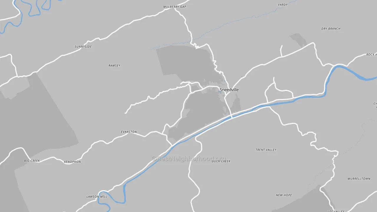 Transit Grade map of Sneedville, TN