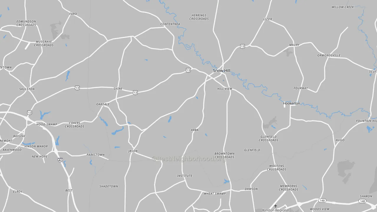 Transit Grade map of Snow Hill, NC