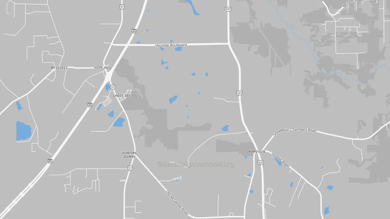 Transit Grade map of Snowdoun, AL
