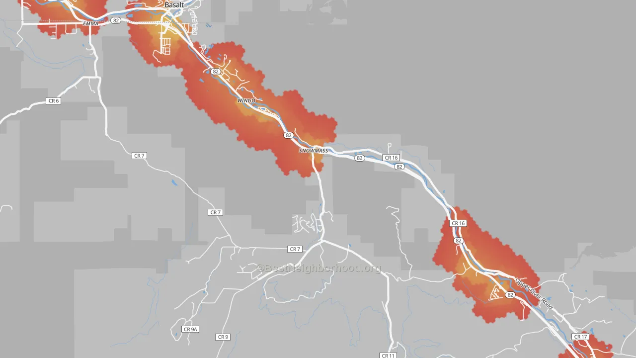 Transit Grade map of Snowmass, CO