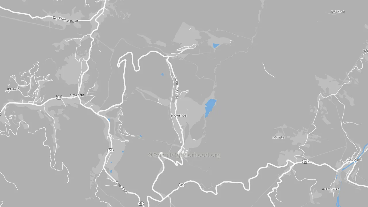 Transit Grade map of Snowshoe, WV