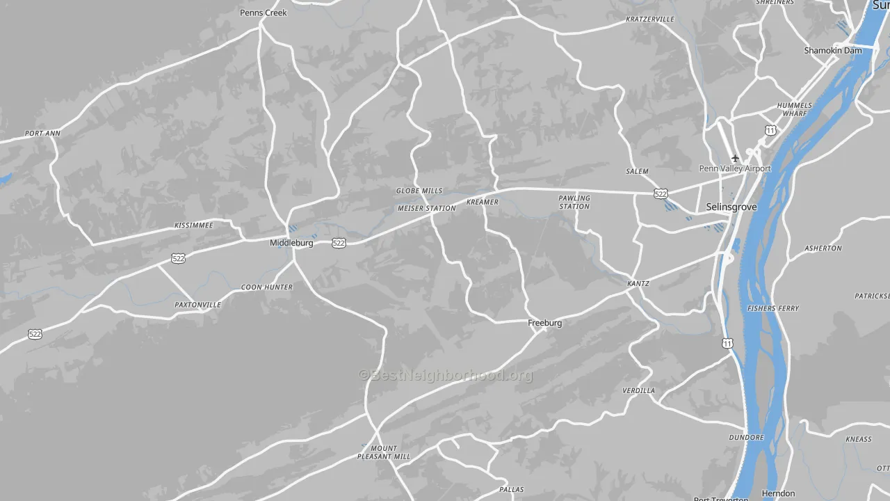 Transit Grade map of Snyder County, PA