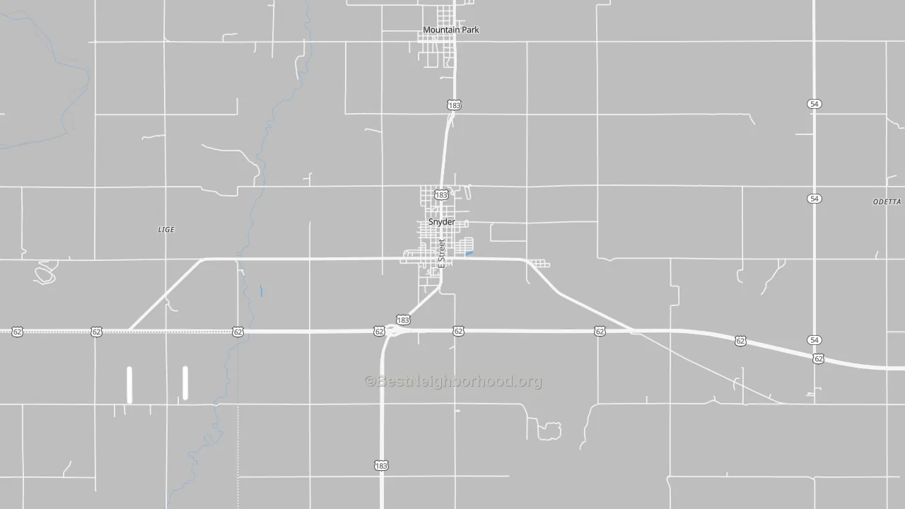 Transit Grade map of Snyder, OK
