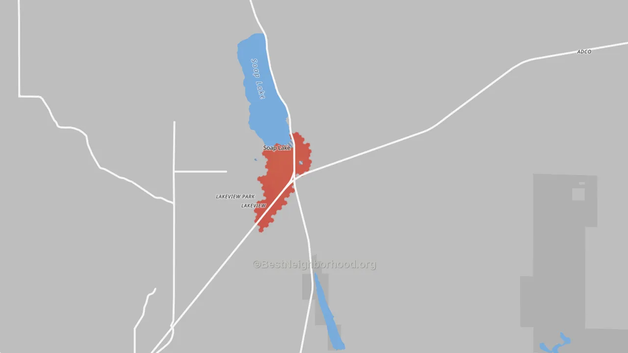 Transit Grade map of Soap Lake, WA