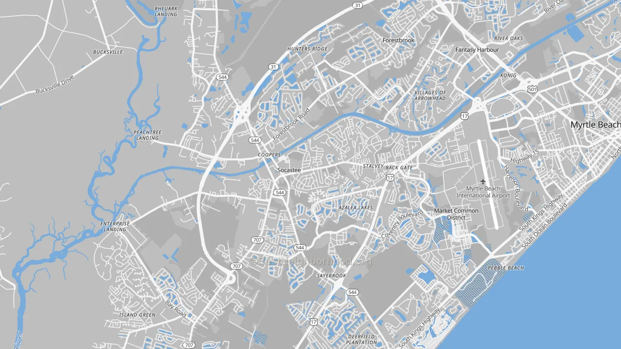 Transit Grade map of Socastee, SC