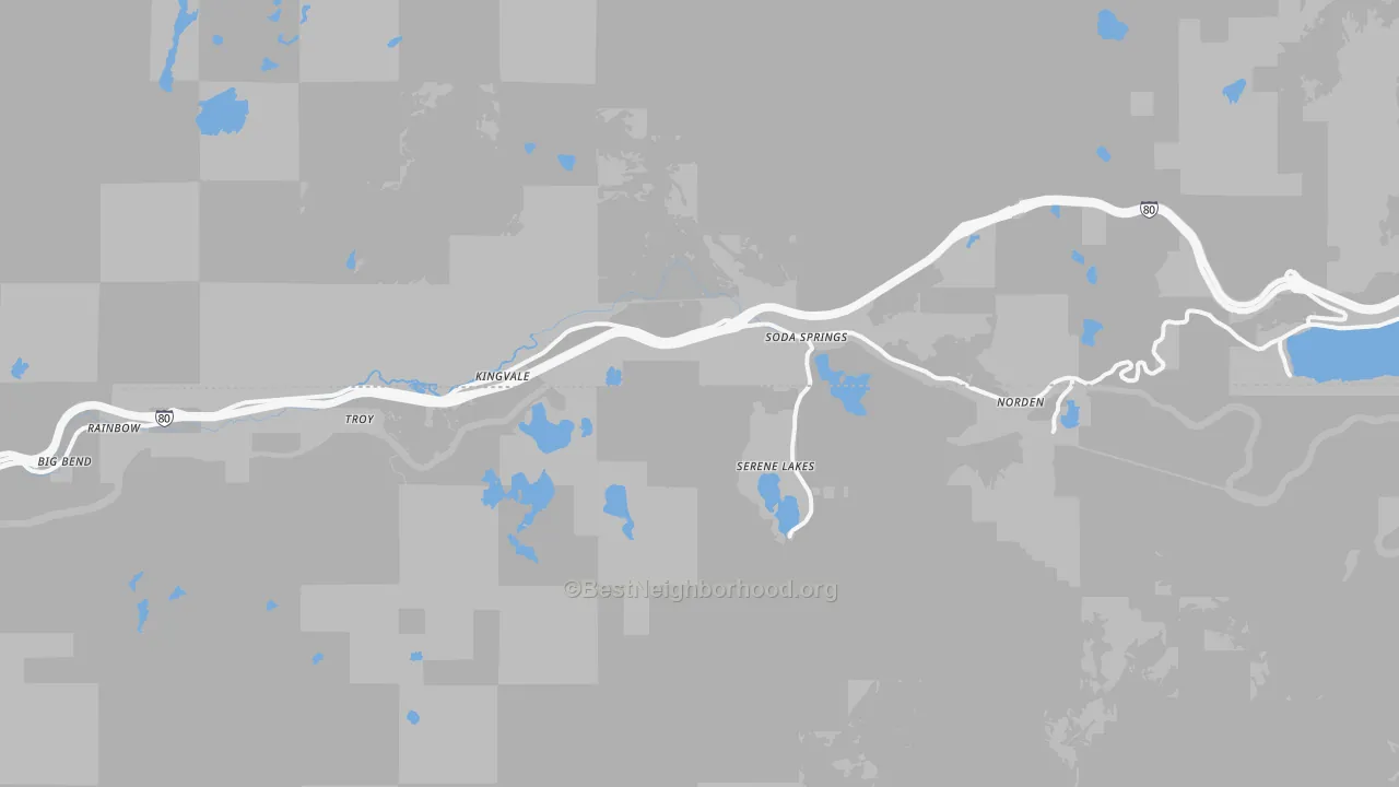 Transit Grade map of Soda Springs, CA