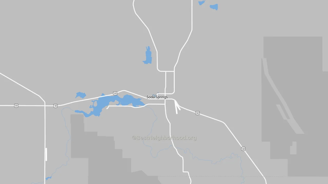 Transit Grade map of Soda Springs, ID