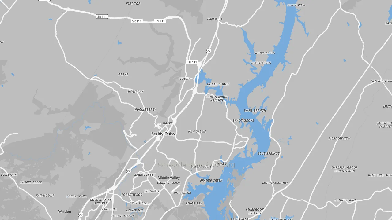 Transit Grade map of Soddy-Daisy, TN
