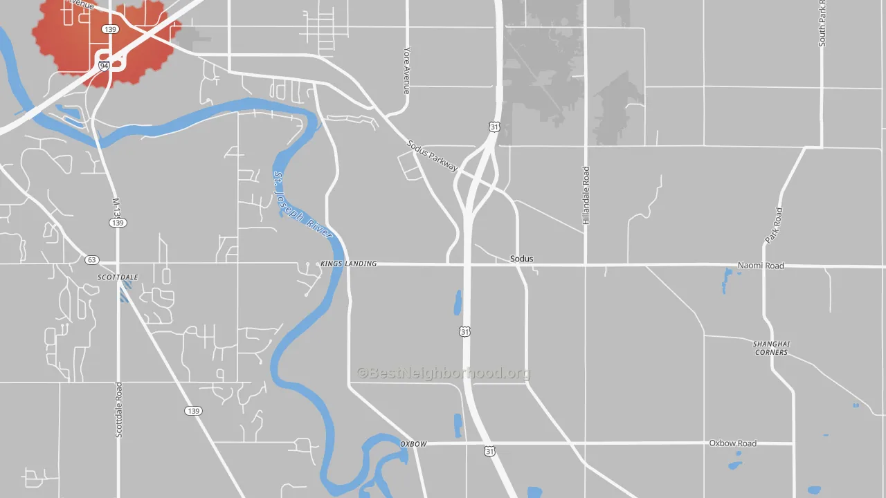 Transit Grade map of Sodus, MI