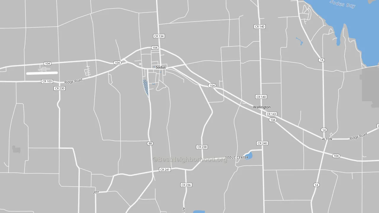 Transit Grade map of Sodus, NY