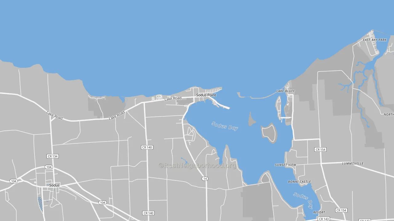 Transit Grade map of Sodus Point, NY