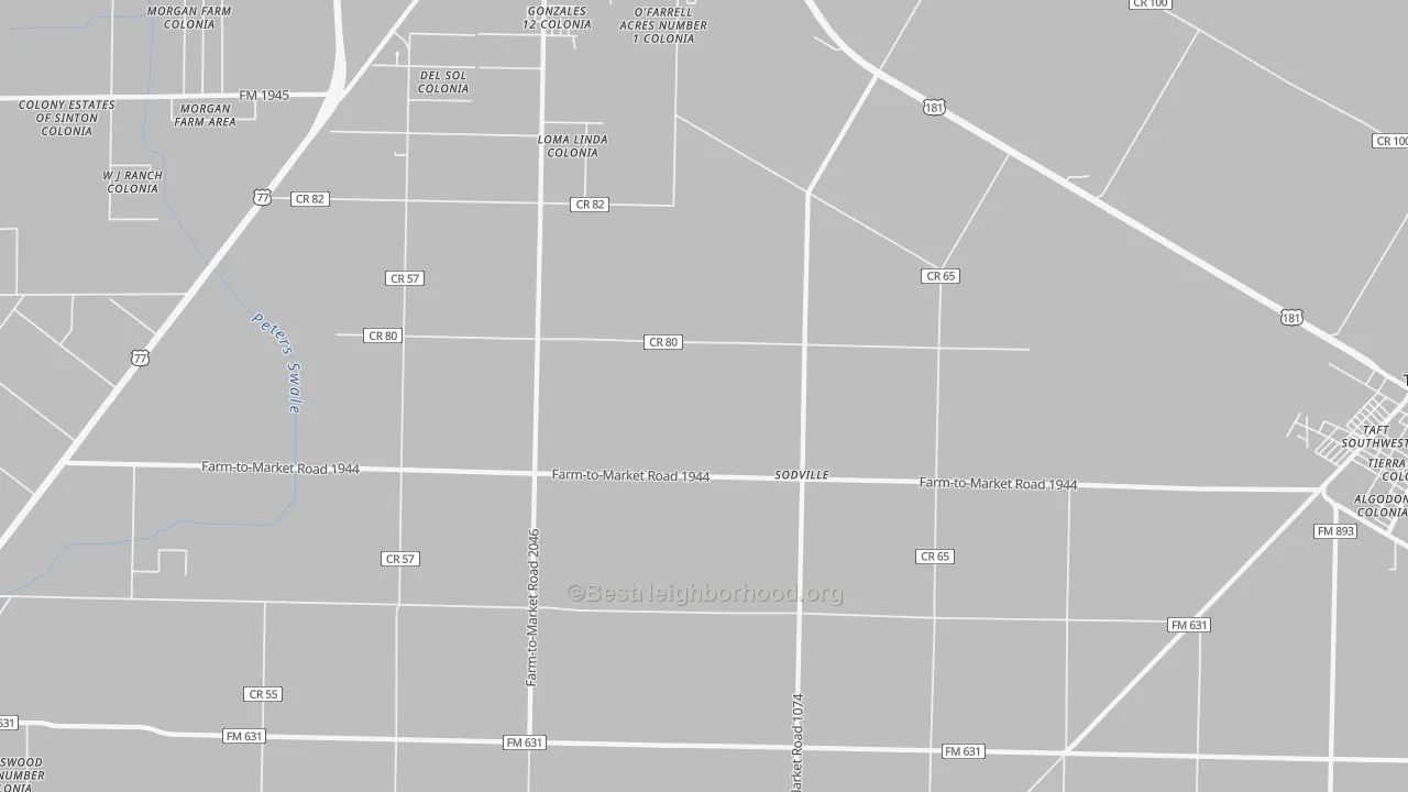 Transit Grade map of Sodville, TX