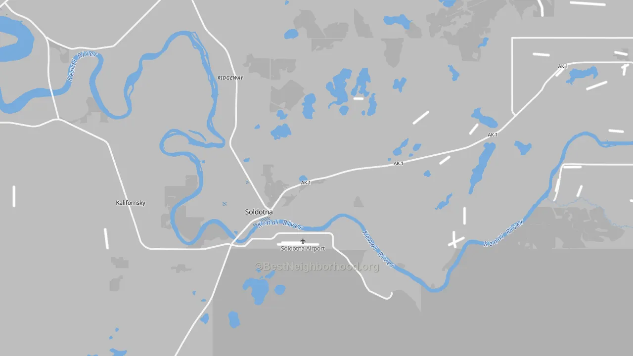 Transit Grade map of Soldotna, AK