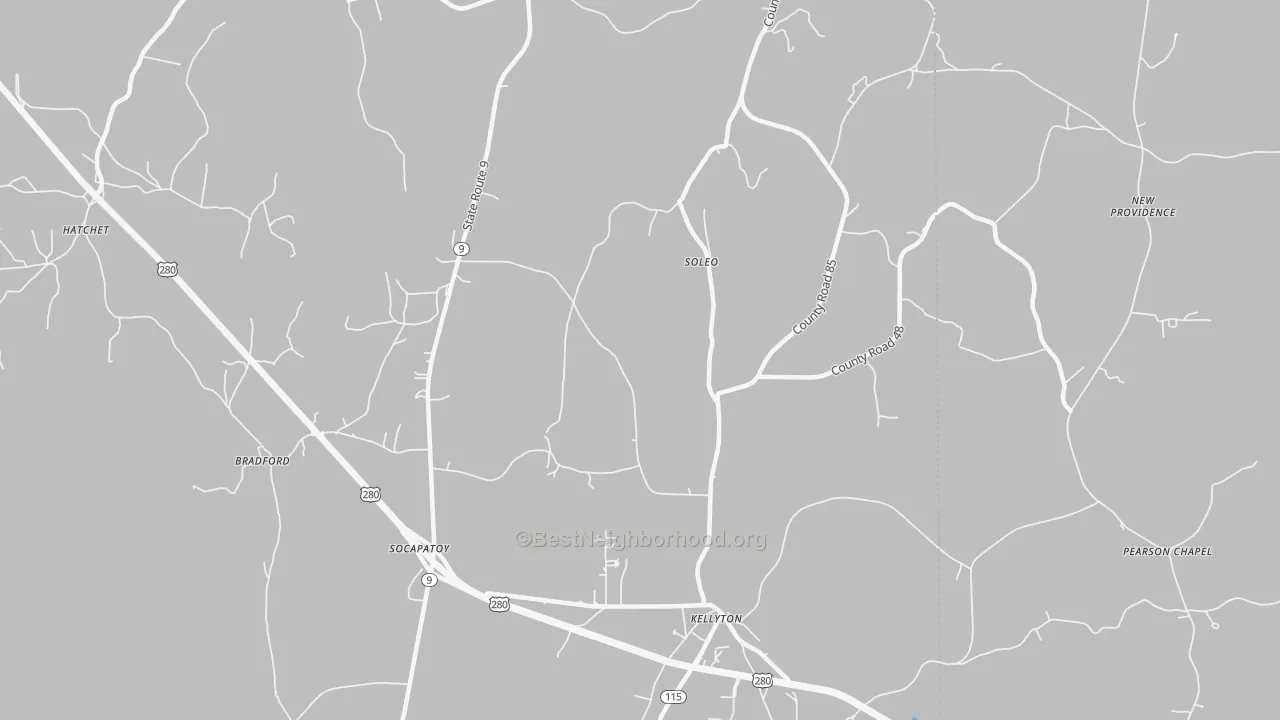 Transit Grade map of Soleo, AL