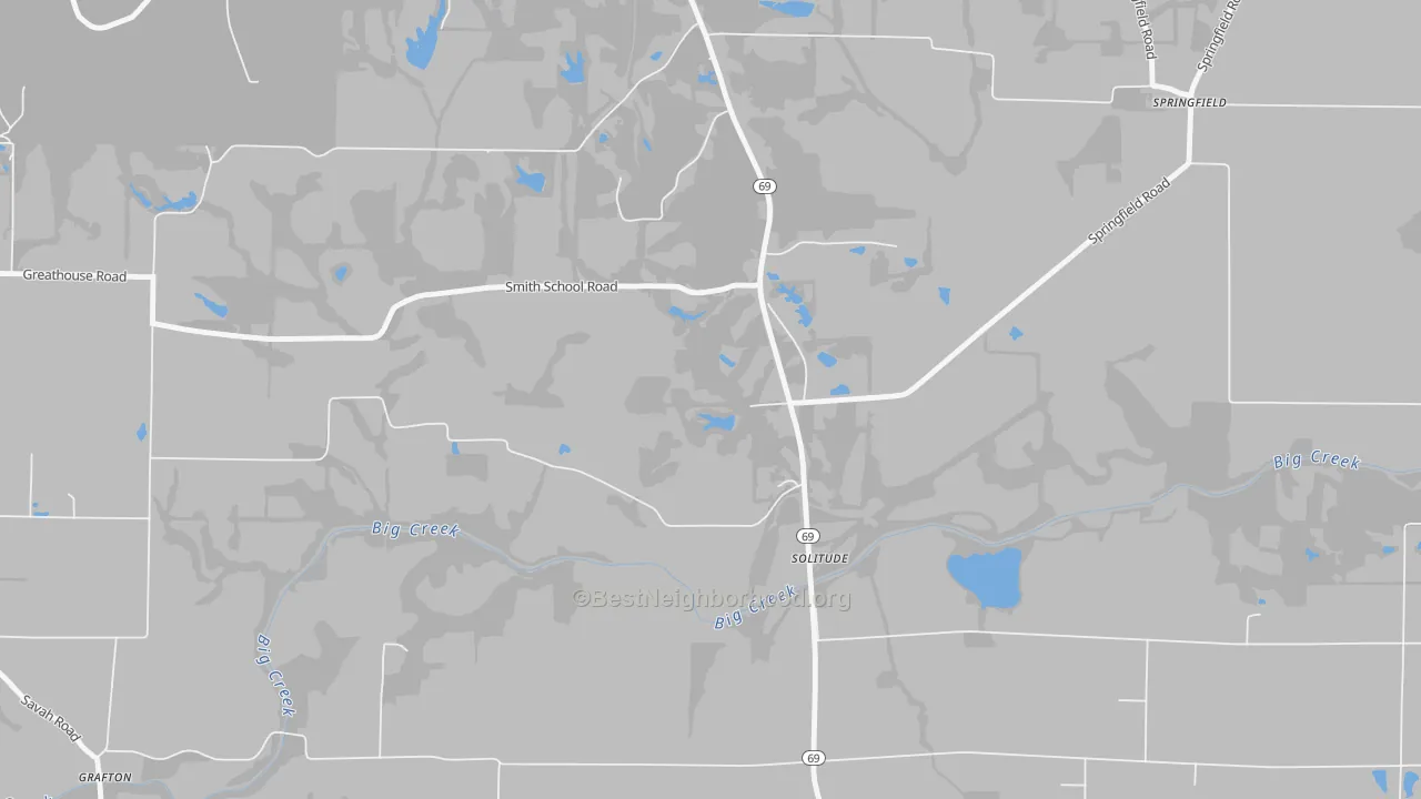 Transit Grade map of Solitude, IN