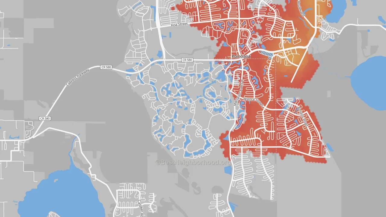Transit Grade map of Solivita, Poinciana, FL