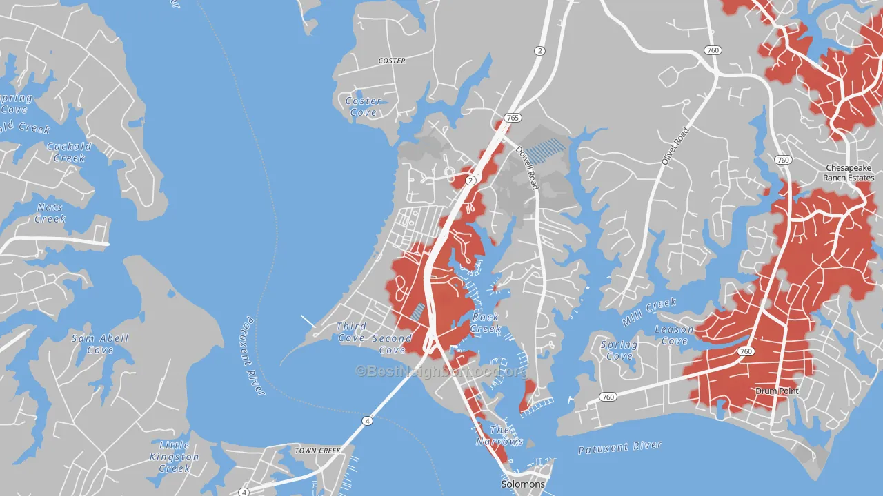 Transit Grade map of Solomons, MD