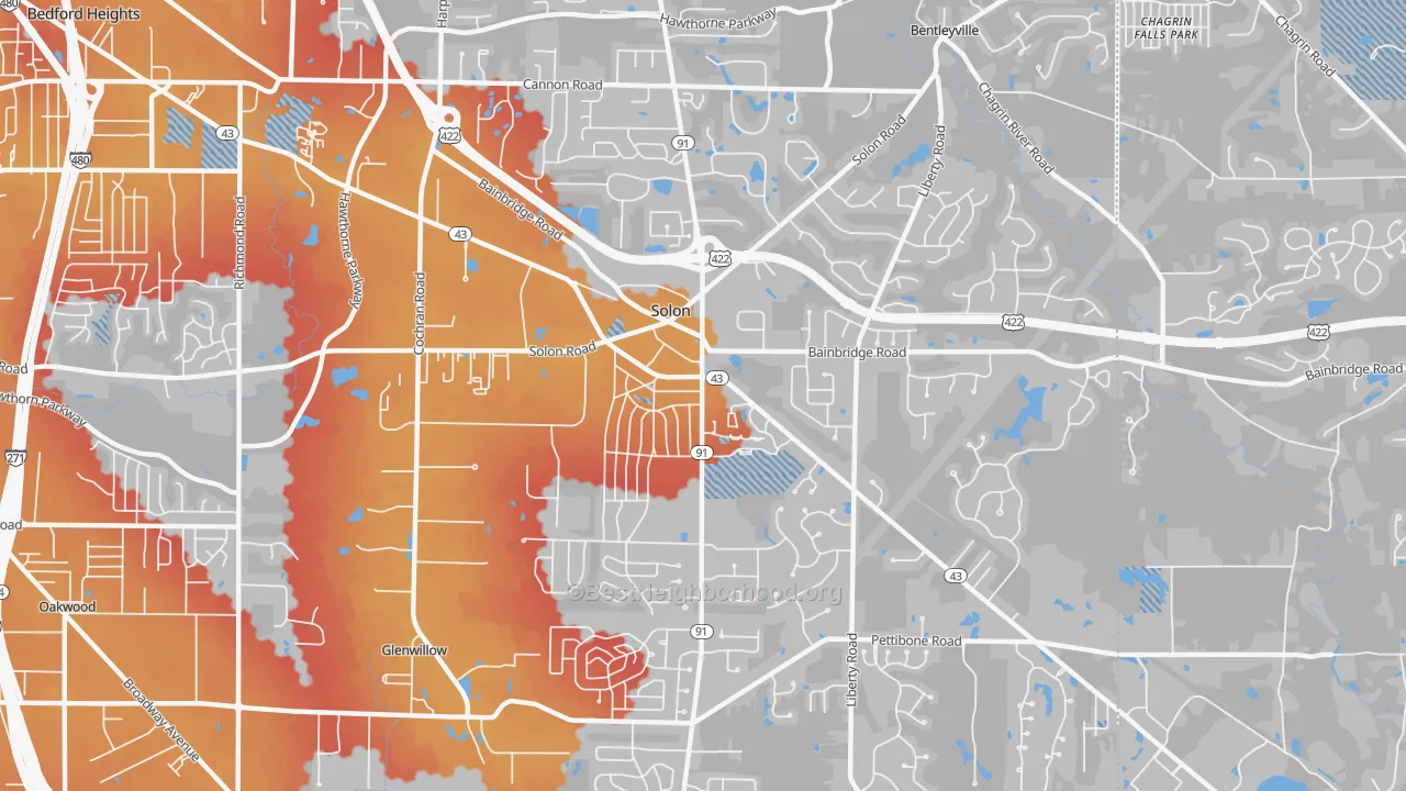 Transit Grade map of Solon, OH