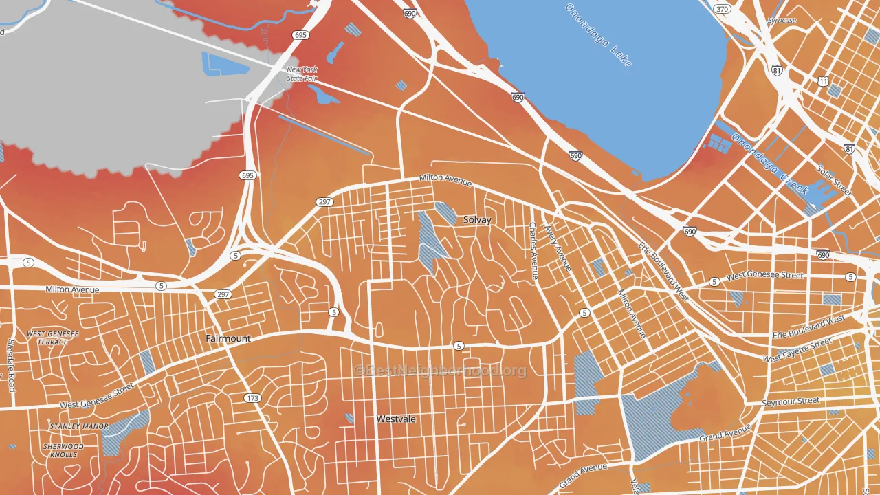 Transit Grade map of Solvay, NY