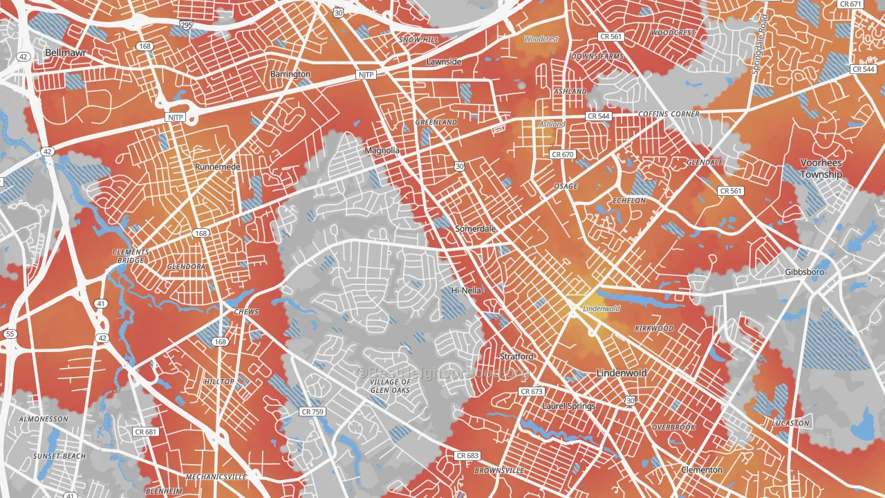 Transit Grade map of Somerdale, NJ